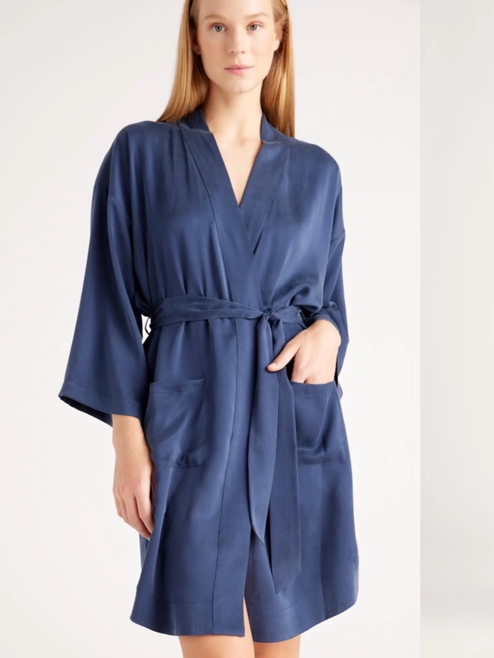 Quince 100% Mulberry Silk Washable Robe One Size NWT